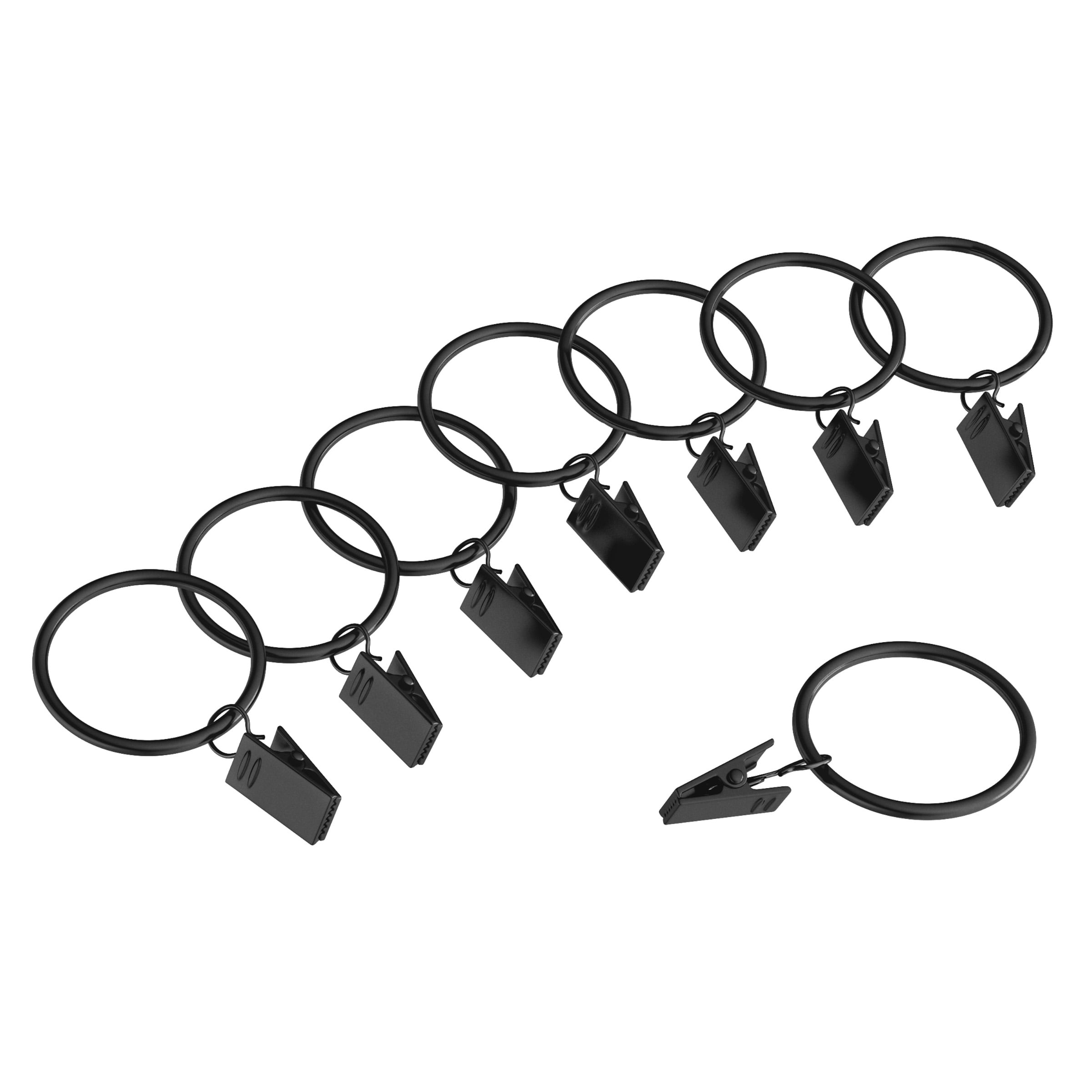 Curtain Rod Clip Rings8 Piece SetBlack