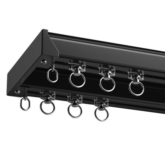 Curtain Rod Curtain Track System, Double Aluminum Alloy Rails, Sliding Ceiling Rails for Living Room Bathroom Bedroom