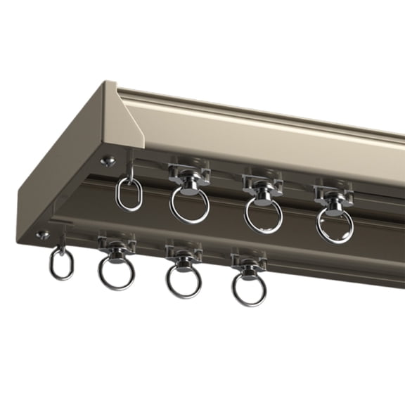 Curtain Rod Curtain Track System, Double Aluminum Alloy Rails, Sliding Ceiling Rails for Living Room Bathroom Bedroom