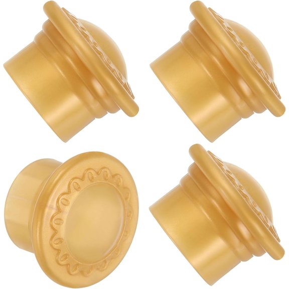 Curtain Rod Ends, Plastic Drapery Rail Pole Head Cap Modern Window Curtain Rail Finial for Rods Pole End Plug, Gold