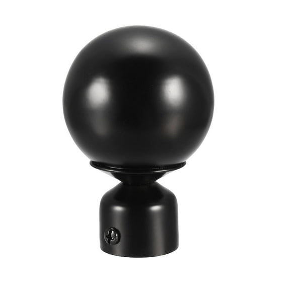 Curtain Rod Finials Iron Ball Cap for 27mm Drapery Poles Black 90mm x 60mm