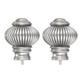 thumbnail image 1 of Curtain Rod Finials,Plastic End for 19mm Dia(Max.) Rod,Small Type Design Gray 2pcs, 1 of 4
