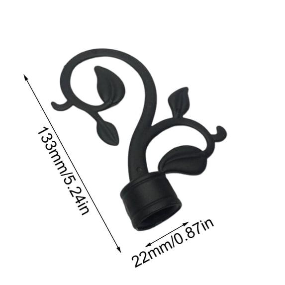 Curtain Rod Finials Set of 2 | Decorative End Caps for 28mm Rods | Leaf Design Finials for Window Treatments | Home Decor Accessories for Living Room & Bedroom
