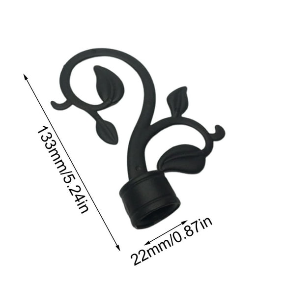 Curtain Rod Finials Set of 2 Leaf Design 28mm Diameter Decorative End Cap Topper Elegant Fashionable Metal Home Window Hardware for 22mm 28mm Rods Easy Install