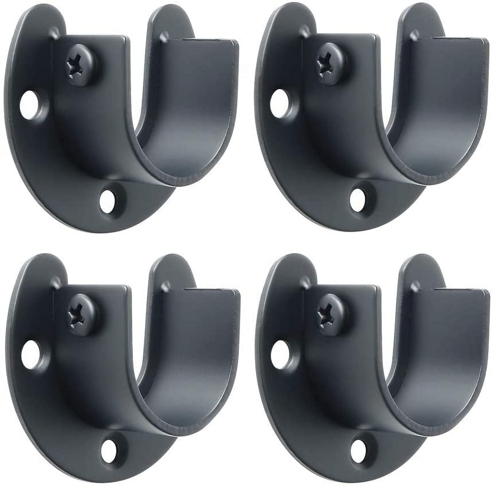 10-Pack White Roman Pole Flange Brackets – Stainless Steel Curtain Rod & Closet Rod Holders, 1.57 X 1.26 X 1.18 Inch, For 2.6-2.9cm Diameter Poles