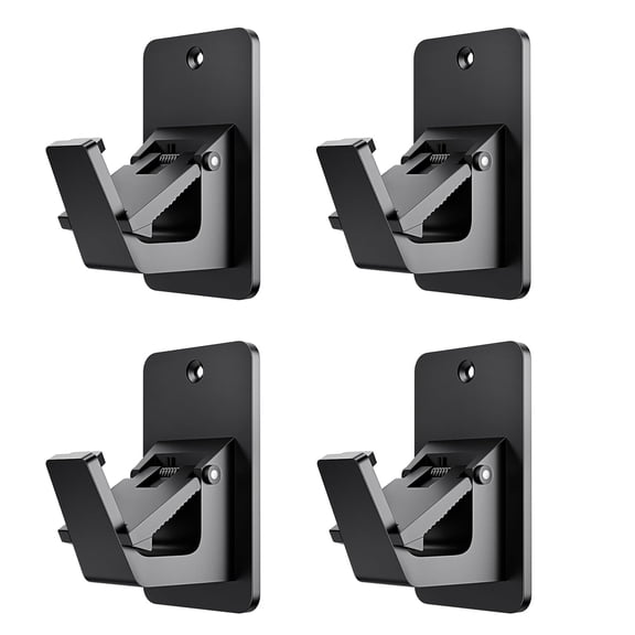 Arsvita Universal Curtain Rod Holders, No Drill Curtain Rod Brackets, Self 3M Adhesive Curtain Rod Brackets Up to 30 LB, Nail Free Curtain Rod Hooks for Bathroom, Bedroom, Livingroom, Kitchen (4PC, B