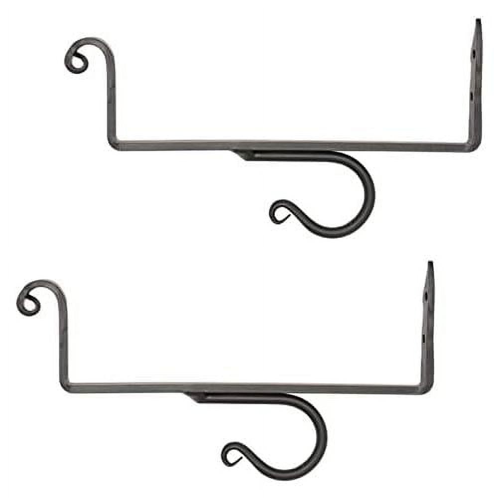 Curtain Rod & Shelf Bracket Set Hand Wrought Iron With Scrolls Amish Made In Lancaster
