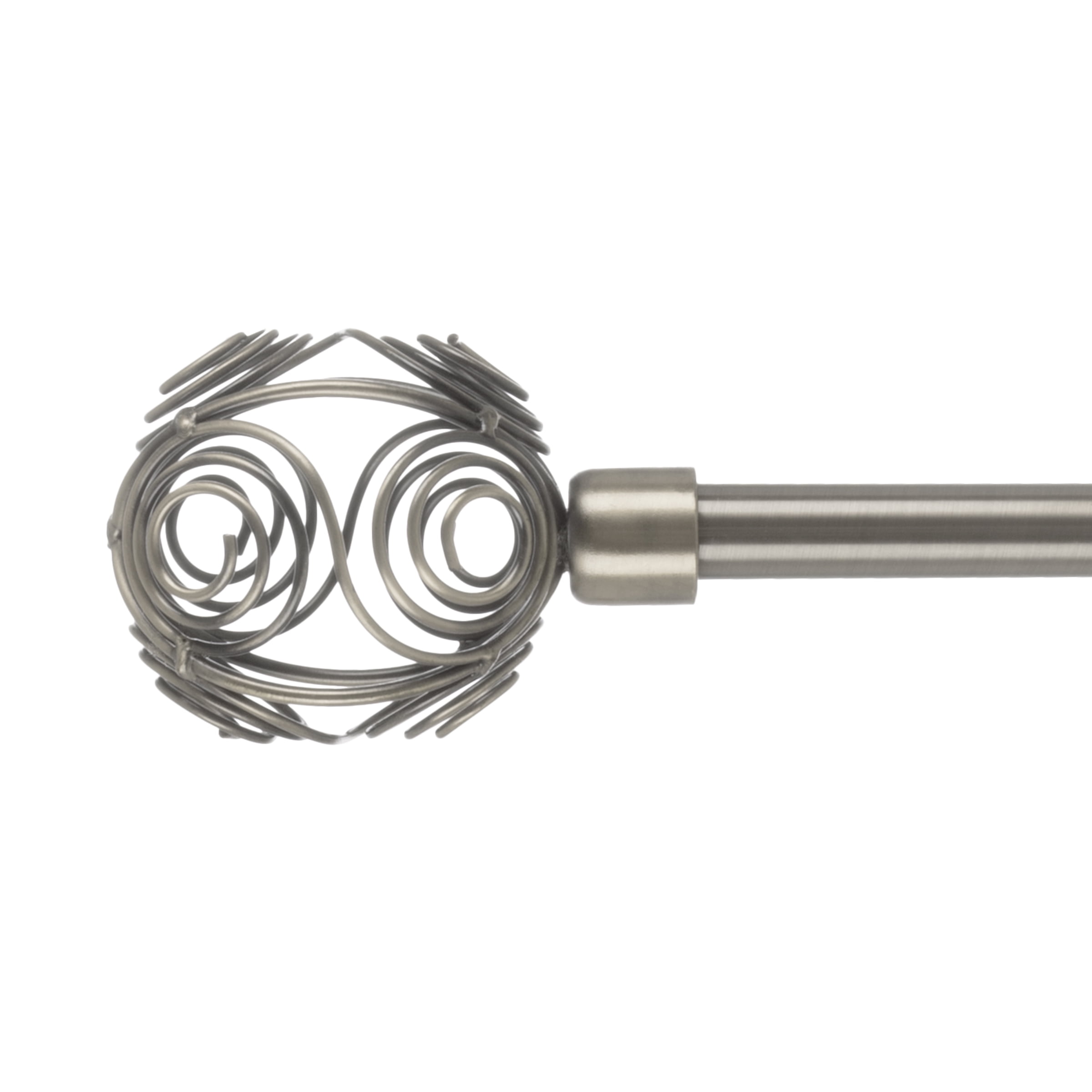 Curtain Rod with Mounting Hardware and Decorative Circle Finials 66Â