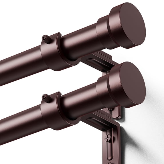 Curtain Rods 2 Pack 32-84 Inch Heavy Duty 1 Rod Bronze Long Adjustable ...