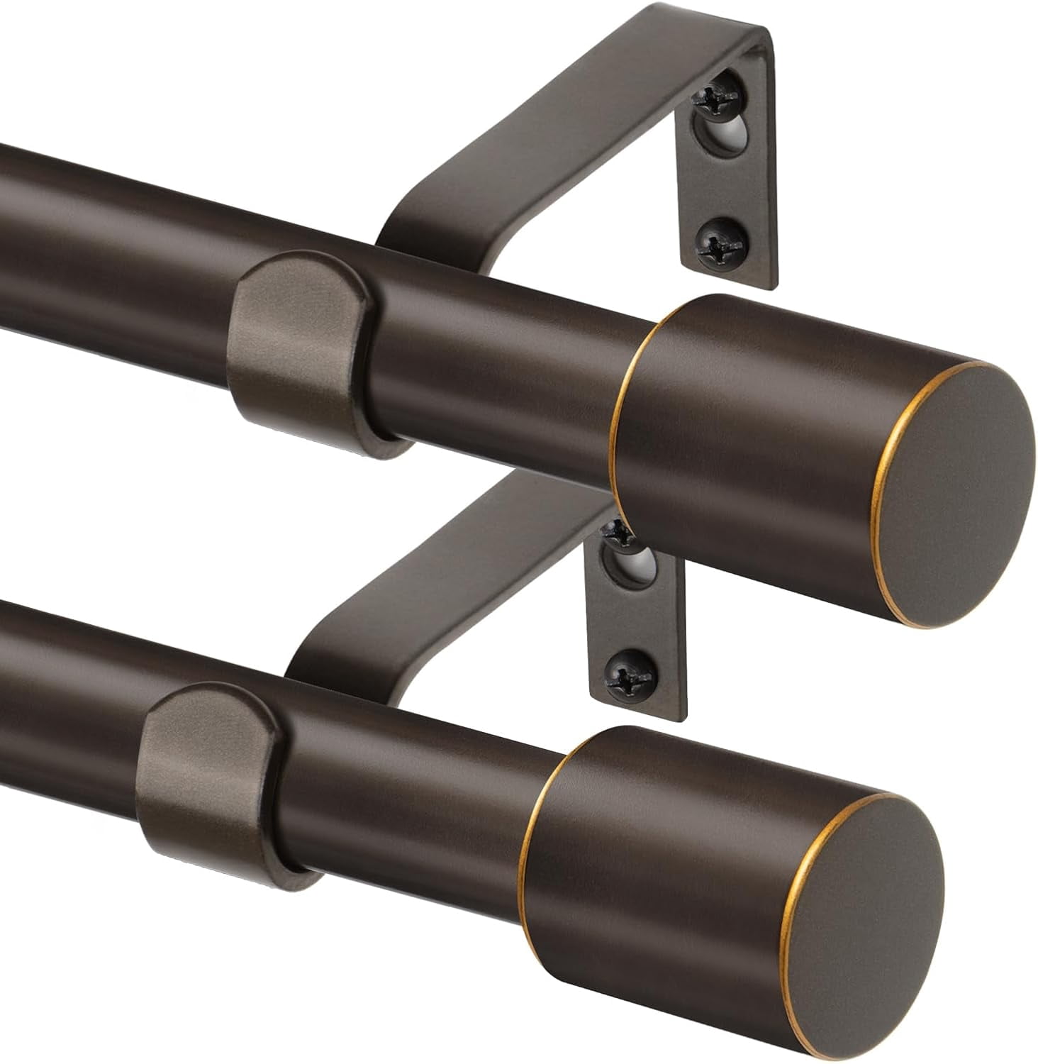 Curtain Rods 2 pack, Telescoping Splicing 3/4 Drapery Rod 32 to 58 Inch ...
