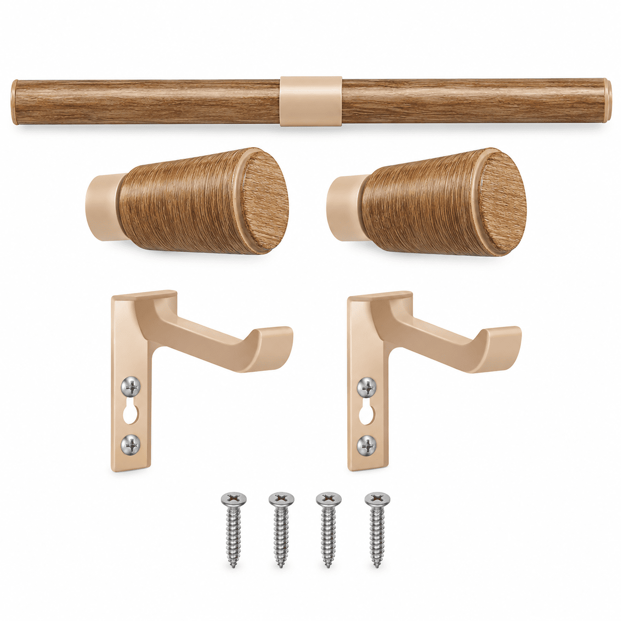 Certain Rods Curtain Rods 30-120 Inch, Adjustable Wood Grain Rods for Windows 1 Pack ...