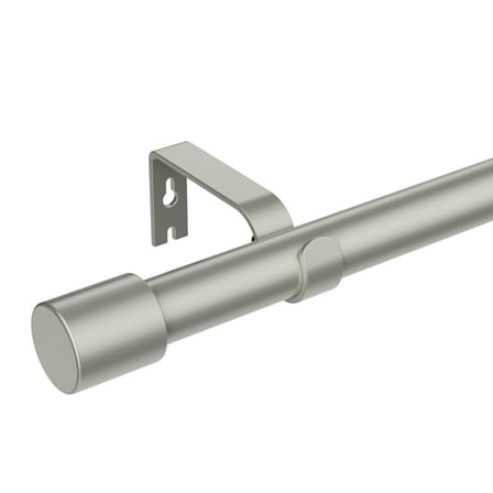 Curtain Rods 32 to 120 inch,1'' Heavy Duty Window Curtain Rod, Adjustable Curtain Rod Set, Modern Decorative Drapery Rods with Aluminium End Cap,Telescoping Single Window Curtains Rods 32-144",Silver