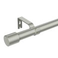thumbnail image 1 of Curtain Rods 32 to 144 inch,1'' Heavy Duty Window Curtain Rod, Adjustable Curtain Rod Set, Modern Decorative Drapery Rods with Aluminium End Cap,Telescoping Single Window Curtains Rods 32-144",Silver, 1 of 7