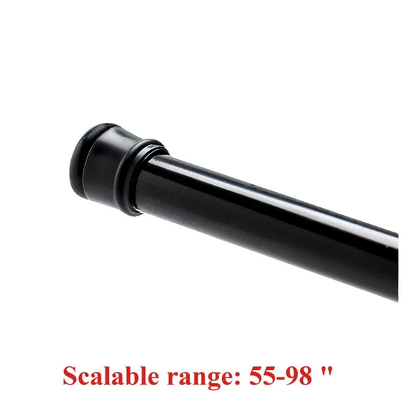 Curtain Rods 55 To 98, 0.98" White Adjustable Window Rods, Heavy Duty No Drill Curtain Rods with End Caps, Modern Style Indoor Outdoor Tension Curtain Rod For Patio Bedroom