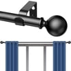 Urbanest Adjustable Single Curtain Rod Set Forged Iron Button Finials ...