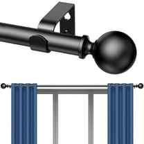 Curtain Rods 66-120 Inch, 128-inch Rod, Adjustable Length Heavy Duty Decorative Finials Diameter 7/8 inch,10 ft, Black