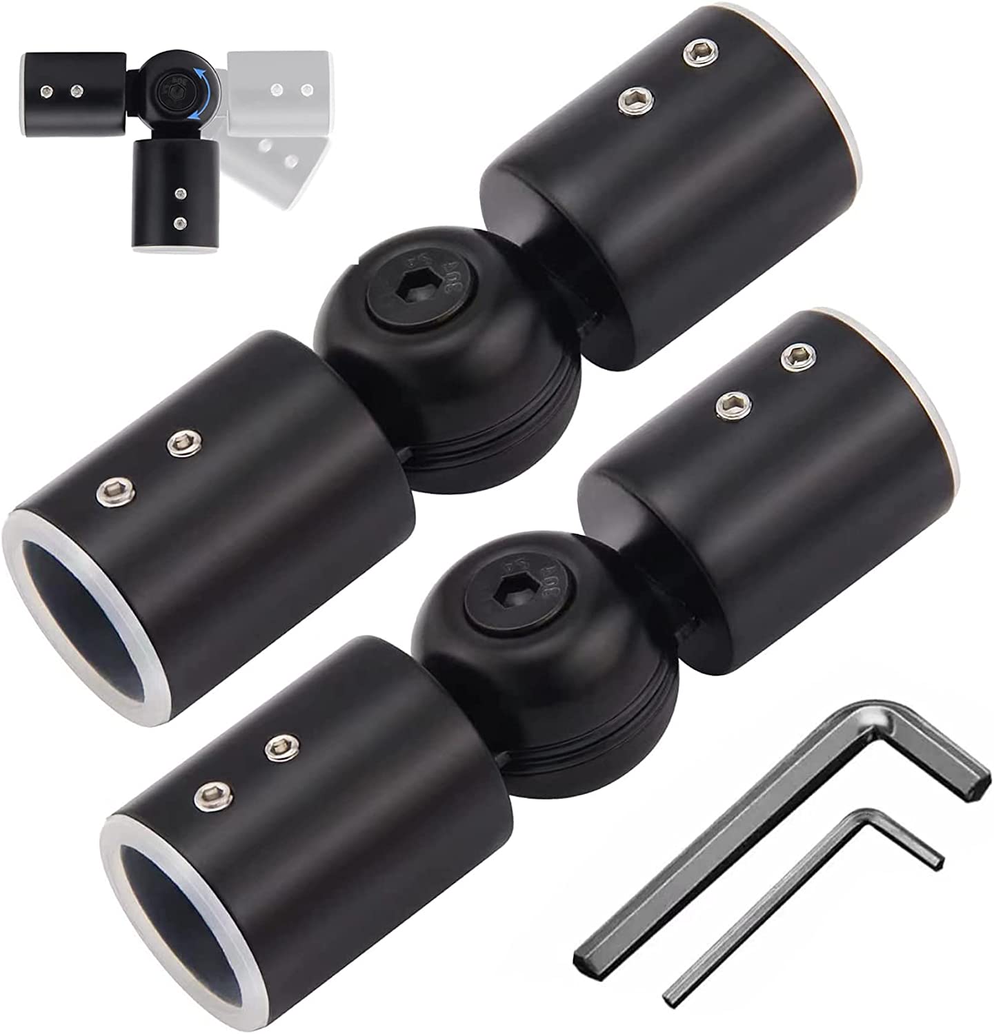 Curtain Rods Corner Connector, Heavy Duty Hinged Elbow Connector for 1