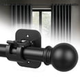 thumbnail image 1 of Curtain Rods No Drilling for Windows 32 to 48 Inch, 5/8 Inch Diameter Drapey Pole with No Drill Curtain Rod Brackets, Renter Friendly Cortineros Para Ventanas (Black), 1 of 8