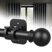 Curtain Rods No Drilling for Windows 32 to 64 Inch, 5/8 Inch Diameter Drapey Pole with No Drill Curtain Rod Brackets, Re