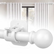 Curtain Rods No Drilling for Windows 42 to 120 Inch, 5/8 Inch Diameter Drapey Pole with No Drill Curtain Rod Brackets, R