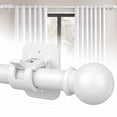 thumbnail image 1 of Curtain Rods No Drilling for Windows 32 to 48 Inch, 5/8 Inch Diameter Drapey Pole with No Drill Curtain Rod Brackets, Renter Friendly Cortineros Para Ventanas (White), 1 of 8