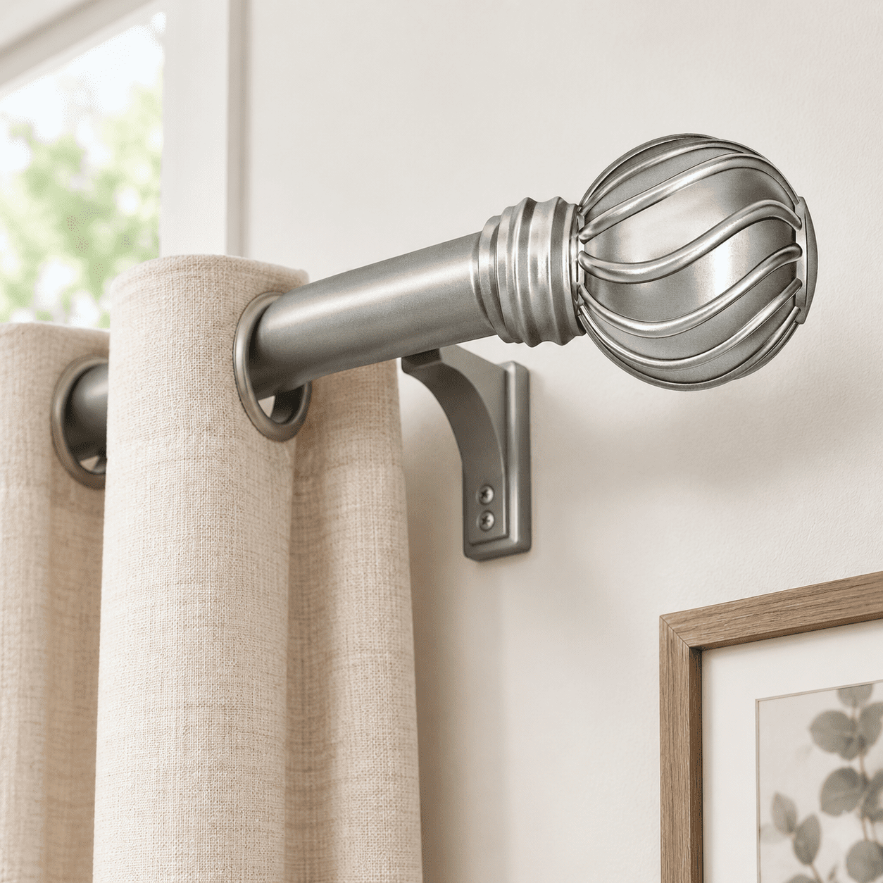 Window Expandable Rod Curtain Rods For Windows 28 To 48 Inches Adjustable Length Heavy Duty 7 ...