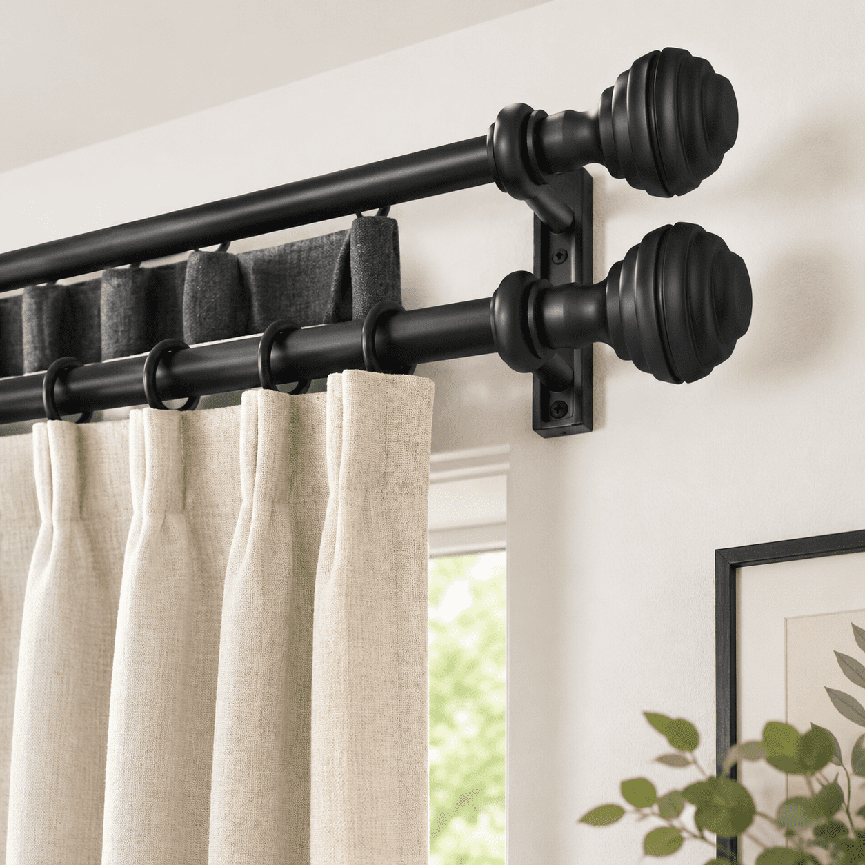 Window Grill Rods Curtain Rods For Windows 48-84 Inch 3/4 Heavy Duty Adjustable ...