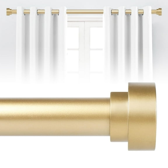 Curtain Rods For Windows 48 To 84 Inch 1 Heavy Duty Adjustable Modern Drapery Rod Window Single Pole 30-84 Brass