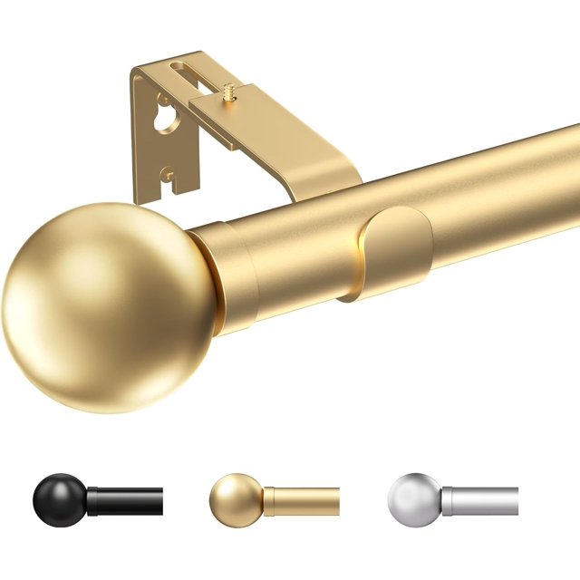 Curtain Rods for Windows , 1 Inch Black Heavy Duty Curtain Rods Set