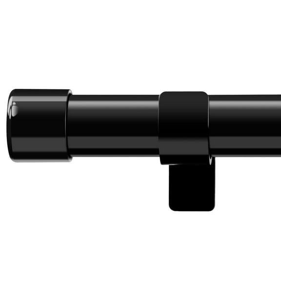 Black Curtain Rods with Brackets 30 to 46inch, 1 inch Heavy Duty Curtain Rod for Windows, Bedroom, Kicthen