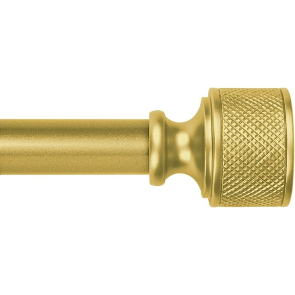 Curtain Rods for Windows 18 to 37 Inch, 1 Inch Diameter Modern Adjustable Decorative Drapery Rods, Window Curtain Rod with Dumbbell Design Finials, Black with Gold edge Finishing, Size:18"-45"