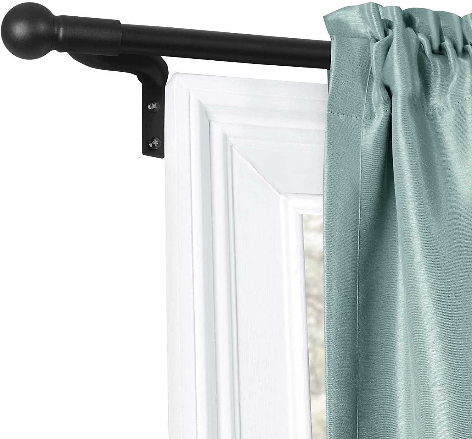 Curtain Rods for Windows 18 to 48 Inches, Adjustable Single Decorative ...