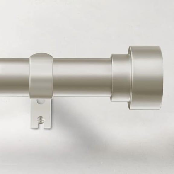 Curtain Rods for Windows 28 to 48, 1 Inch Adjustable Heavy Duty Curtain Rod with Simple End Caps, Outdoor Window Drapery Rods for Patio, Size 32"-60", Brushed Nickel