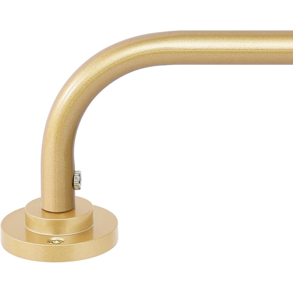 Curtain Rods for Windows 28 to 48 inch, 5/8 Inch Gold Curtain Rod, Adjustable Wrap Around Curtains Rod, Blackout Curtains Rods, Metal Room Darkening Curved Cafe Small Drapery Pole, Gold