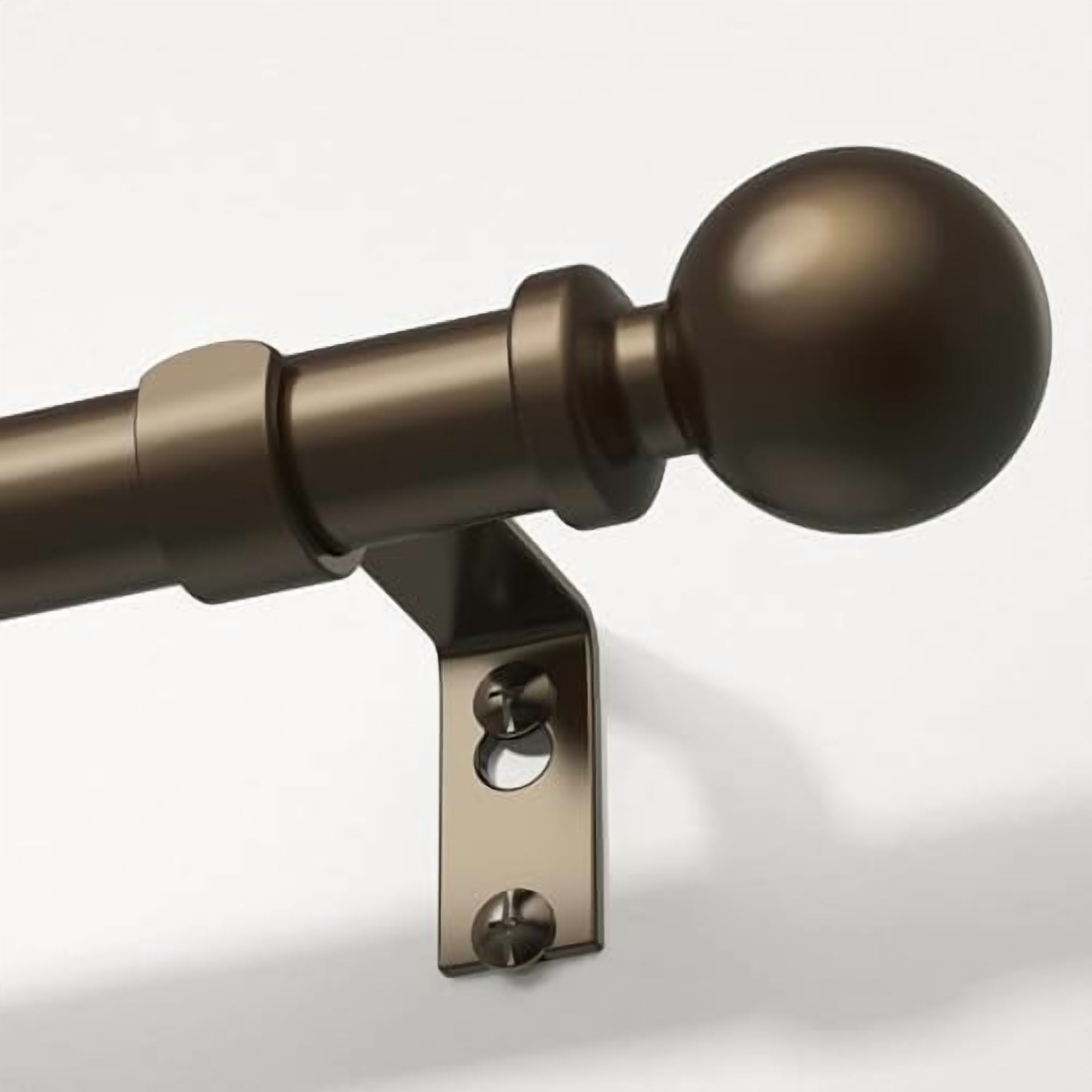 Bronze Curtain Hardware Curtain Rods for Windows 30 to 56 Inch, Bronze 1 Inch Decorative Window