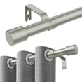 thumbnail image 1 of Curtain Rods for Windows 68 to 120 inch, Adjustable Window Curtain Rod, Single Window Curtain Rod with Aluminium End Cap, 1 inch Diameter Decorative Curtain Rod Set, Modern Decorative Drapery Rods, 1 of 6