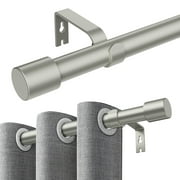 Curtain Rods for Windows 68 to 120 inch, Adjustable Window Curtain Rod, Single Window Curtain Rod with Aluminium End Cap
