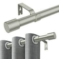 thumbnail image 1 of Curtain Rods for Windows 32 to 144 inch, Adjustable Window Curtain Rod, Single Window Curtain Rod with Aluminium End Cap, 1 inch Diameter Decorative Curtain Rod Set, Modern Decorative Drapery Rods, 1 of 6