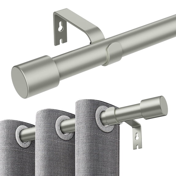 Curtain Rods for Windows 32 to 144 inch, Adjustable Window Curtain Rod, Single Window Curtain Rod with Aluminium End Cap, 1 inch Diameter Decorative Curtain Rod Set, Modern Decorative Drapery Rods