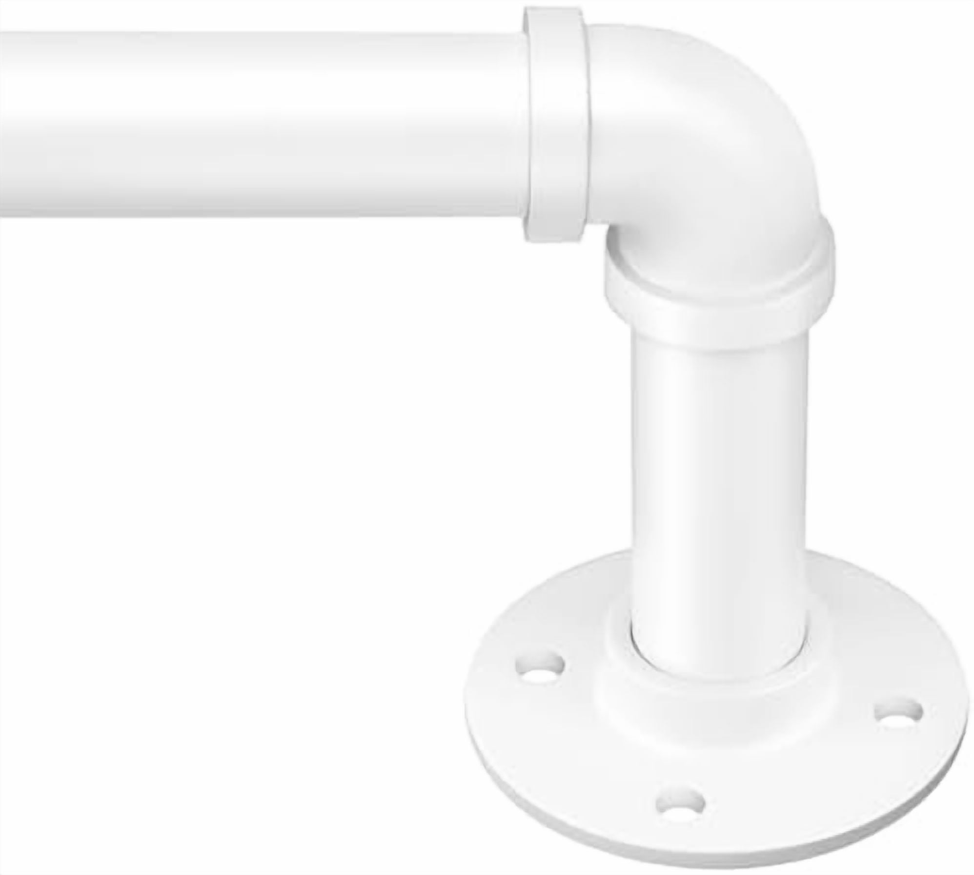 Curtain Rods for Windows 66 to 120, 1 Inch Industrial Wrap Around White Curtain Rod, Indoor/Outdoor Room Divider Adjustable Drapery Pole, 66"-120"