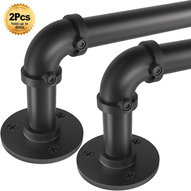 Curtain Rods for Windows 66 to 120, Black Curtain Rods 2 pack, Wrap Around Blackout Curtain Rod, Heavy Duty Industrial Curtain Rods, 1 Inch Adjustable Indoor/Outdoor Curtain Rod 72-144"