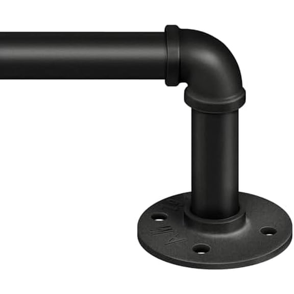 Curtain Rods for Windows 72 to 144, 1 Inch Industrial Wrap Around Black Curtain Rod, Indoor/Outdoor Room Divider Adjustable Drapery Pole, 72"-144"