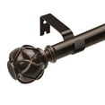 thumbnail image 1 of Curtain Rods for Windows 32 to 120 Inches (6-10ft) Long Heavy Duty Curtain Rod, 1 Inch Adjustable Decorative Drapery Rods with Netted Texture Finials, Bronze, 1 of 7