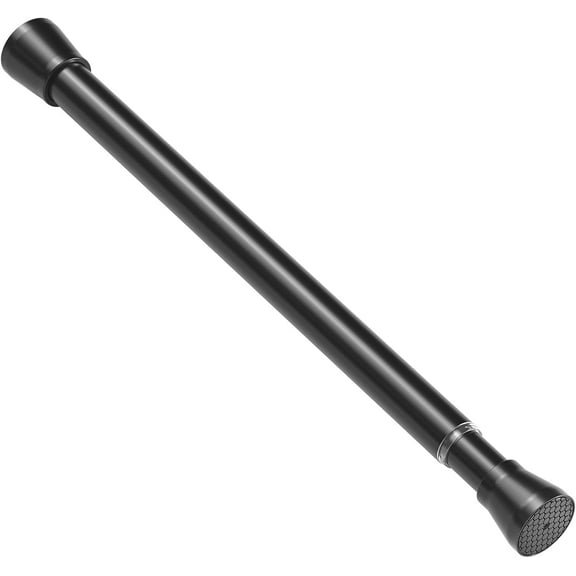 Curtain Rods for Windows, Expandable Spring Loaded Curtain Tension Rod, Stretchable Tension Heavy Duty Rod Non Slip No Drilling for Windows Bathroom Cupboard Closet Shower(Black, 26-34cm)