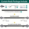 thumbnail image 1 of Curtain Rods For Windows, Modern Decorative Brass Drapery Rods, Heavy Duty Curtain Rods, Black Curtain Rods For Bedroom, Living Room, Patio, Kitchen, Farmhouse, Adjustable Easy Install Curtain Rods, 1 of 6