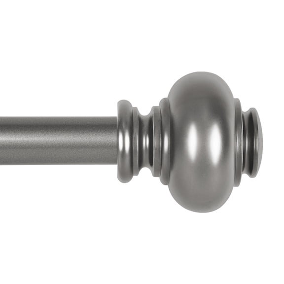Curtain Rods for Windows, 1 Inch Diameter Modern Adjustable Decorative Drapery Rods, Window Curtain Rod with Classic Finials, Satin Nickel