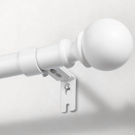 Curtain Rods for Windows 120 to 240, 1 Inch Adjustable Heavy Duty White Curtain Rod, Outdoor Indoor Room Divider Modern Drapery Pole, 120-240"