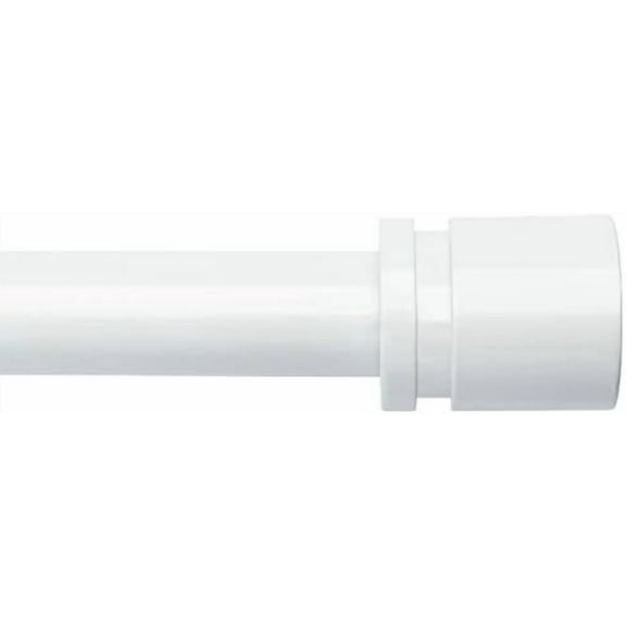 Curtain Rods for Windows 16 to 144 Inches Adjustable Length 1 Inch Diameter Window Curtain Rod with Aluminium End Cap, White