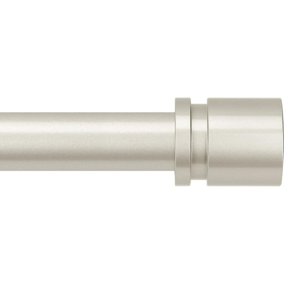 Curtain Rods for Windows 16 to 240 Inches Adjustable Length 1 Inch Diameter Window Curtain Rod with Aluminium End Cap, Brushed Nickel
