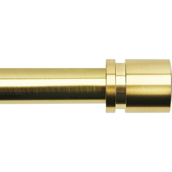 Curtain Rods for Windows 16 to 28 Inches Adjustable Length 1 Inch Diameter Window Curtain Rod with Aluminium Finials, Gold
